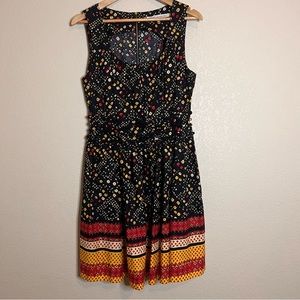 Rachel Roy Fit and Flare Rope Belted Floral Pattern Dress Size 12